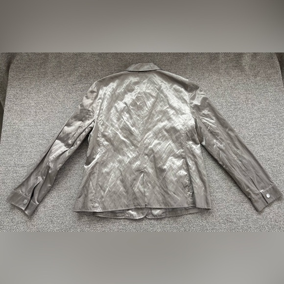Chico's Silver Blazer Lightweight Metallic Suit Jacket - Picture 7 of 16